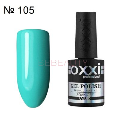 Гель-лак Oxxi 105 (світлий бірюзовий, емаль), 10мл