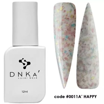 DNKa Cover Base 011A (молочний з різнокольоровою поталлю), 12 мл