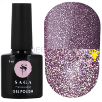 SAGA Гель-лак Fiery gel 014 (голографічний ніжно-рожевий, світловідбивний), 8 мл