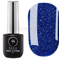SAGA Гель-лак Fiery gel 039 (яскравий синій з мікроблиском, світловідбивний), 9 мл