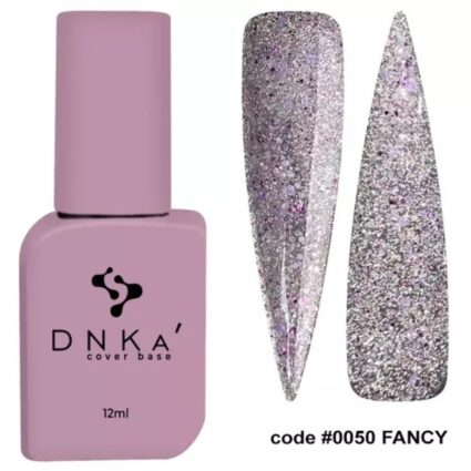 DNKa Cover Base 050 (прозорий з рожевою поталлю, світловідбиваючий), 12 мл