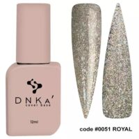 DNKa Cover Base 051 (прозорий із золотою поталлю, світловідбиваючий), 12 мл