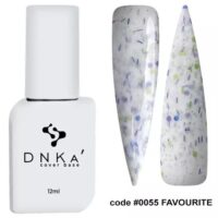 DNKa Cover Base 055 (білий з різнобарвною поталлю), 12 мл