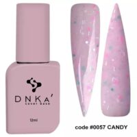 DNKa Cover Base 057 (рожевий із зеленою та рожевою крихтою), 12 мл
