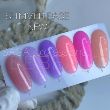 SAGA Shimmer Base New 001 (бежево-рожевий із шиммером), 15 мл