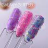 SAGA Galaxy glitter 011 (прозорий з голографічними ніжно-рожевими блискітками), 8 мл