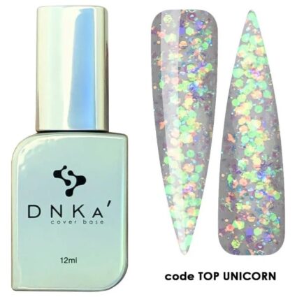 DNKa Top Unicorn (прозорий з різнокольоровими переливаючими пластівцями), 12 мл