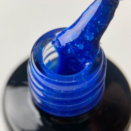 ART Bubble B010 – гель-лак (напівпрозорий синій з білими пластівцями), 6 мл