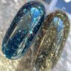 SAGA Гель-лак Fiery gel 028 (синій з мікроблиском та блискітками, світловідбивний), 9 мл