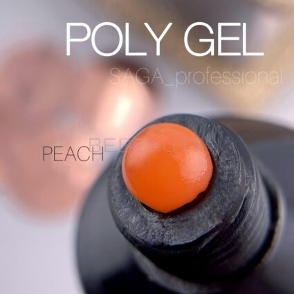 SAGA POLY GEL Peach (персиковий з шиммером), 30 мл