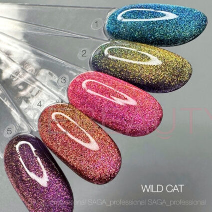 SAGA WILD CAT 01 – гель-лак (бірюзово-зелений), 9 мл