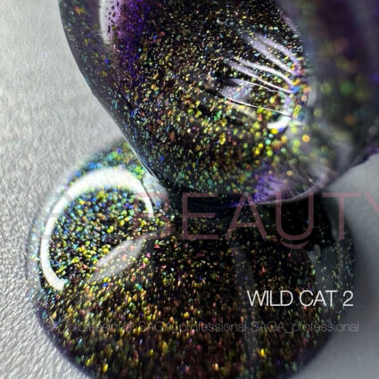 SAGA WILD CAT 02 – гель-лак (фіолетовий з жовтим), 9 мл