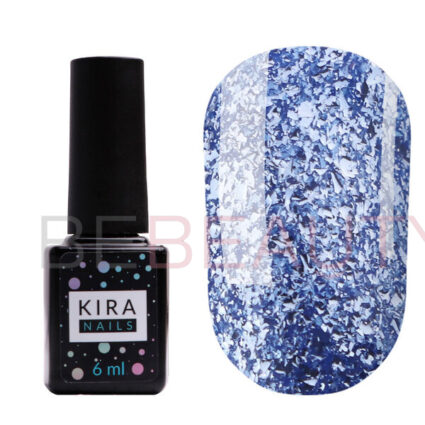 Гель-лак Kira Nails Shine Bright 010 (блакитний з блискітками), 6 мл