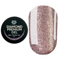 NAILSOFTHEDAY Diamond Premium 04 – гель-лак рожевозолотий з дрібною металевою поталью, 5 мл