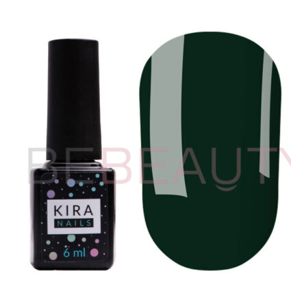 Гель-лак Kira Nails 128 (темно-зелений, емаль), 6 мл