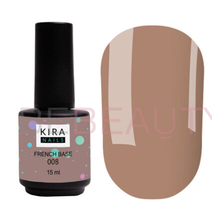 Kira Nails French Base 008 (теплий світло-коричневий), 15 мл