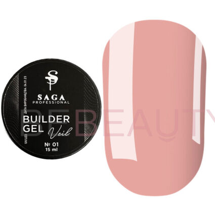 SAGA Builder Gel Veil 001 – гель (персиково-рожевий), 15 мл
