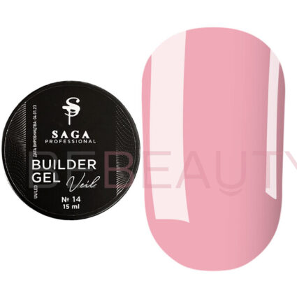SAGA Builder Gel Veil 014 – гель (приглушено-рожевий), 15 мл