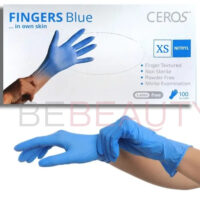 Нітрилові рукавички Ceros, XS, Blue, товщина 2,2 mil 100 шт.