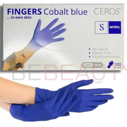 Нітрилові рукавички Ceros, S, Cobalt Blue, товщина 2,2 mil 100 шт.