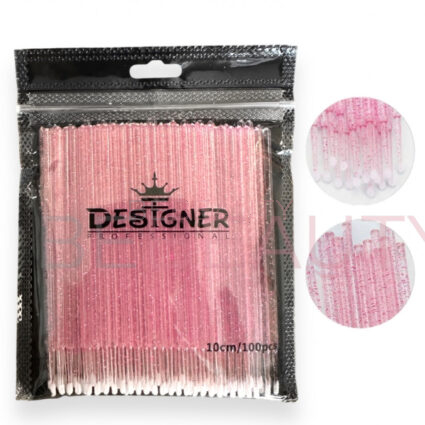 Designer Пластикові мікробраші (Рожеві) 10 см, 100 шт.